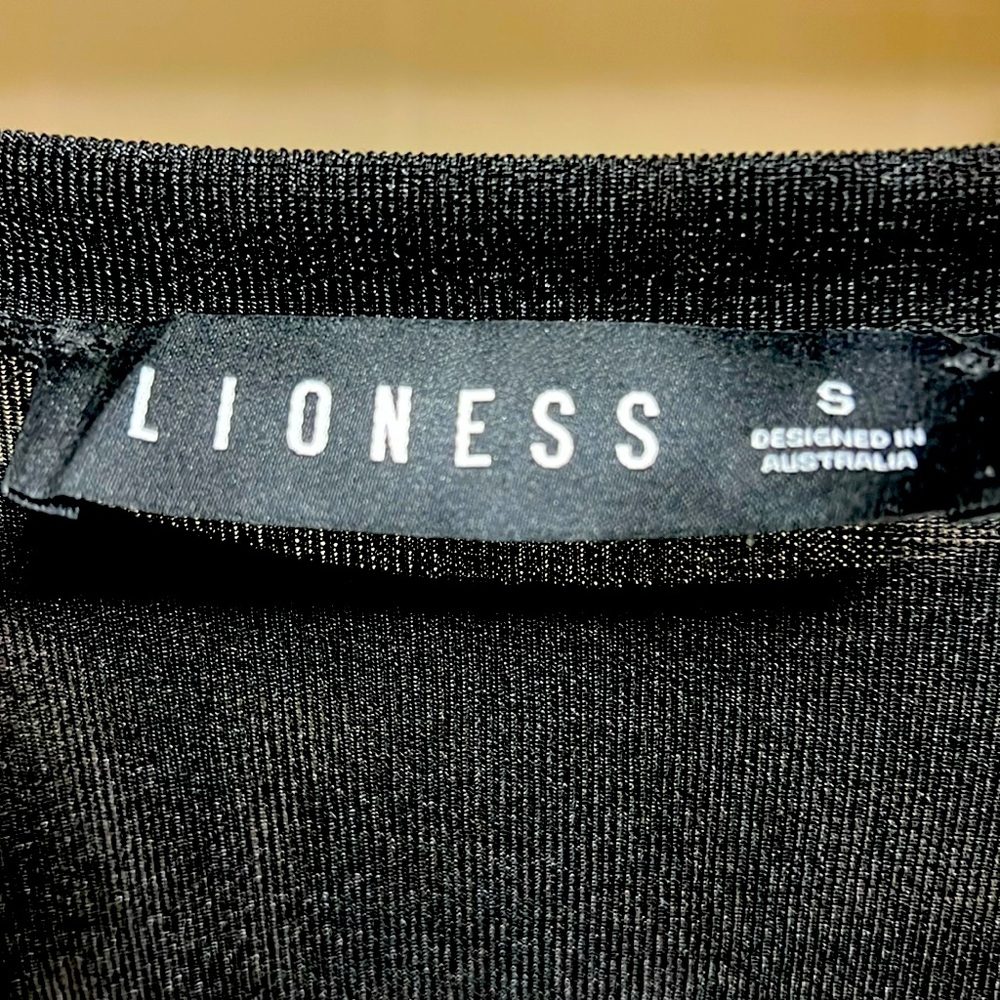 Lioness Black Dress Long Sleeve Ruched Side Bodycon Mini Dress Women’s Small